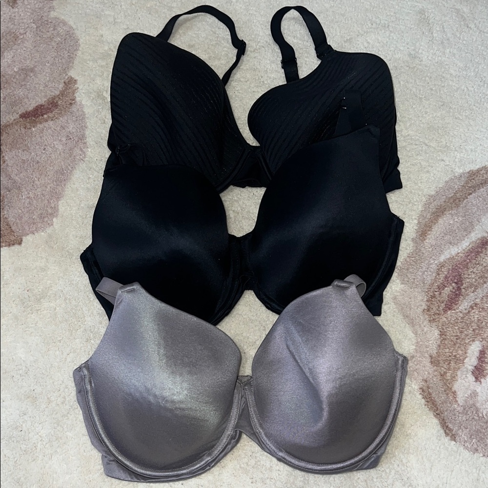 Auden 3-Pack Nursing Bras in Black and Gray